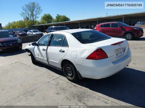 2007 Honda Accord 2.4 Vp VIN JHMCM56177C005749 фото 3