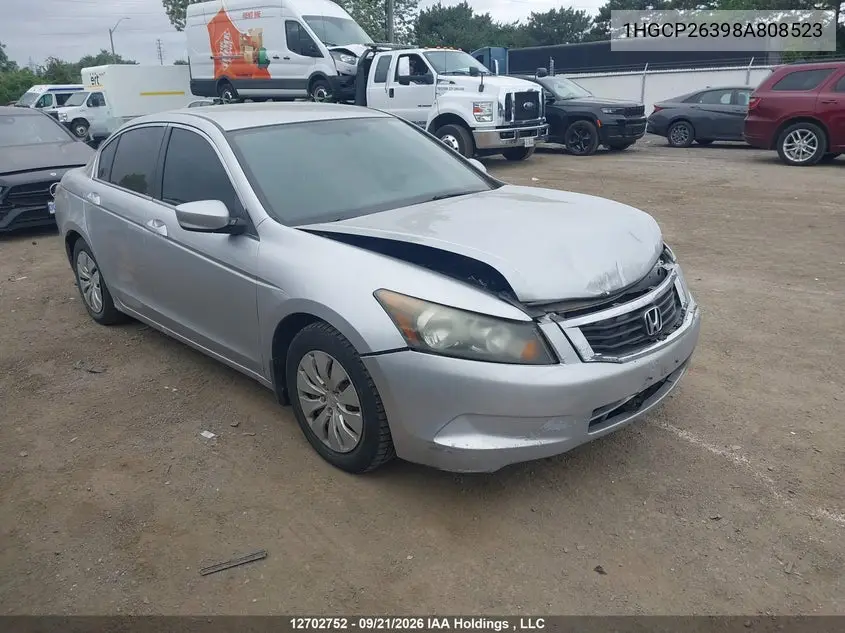 2008 Honda Accord Lx VIN 1HGCP26398A808523 фото 1