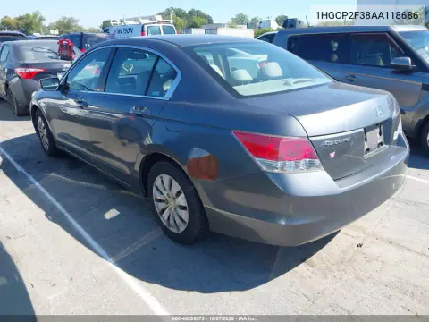2010 Honda Accord 2.4 Lx VIN 1HGCP2F38AA118686 фото 3