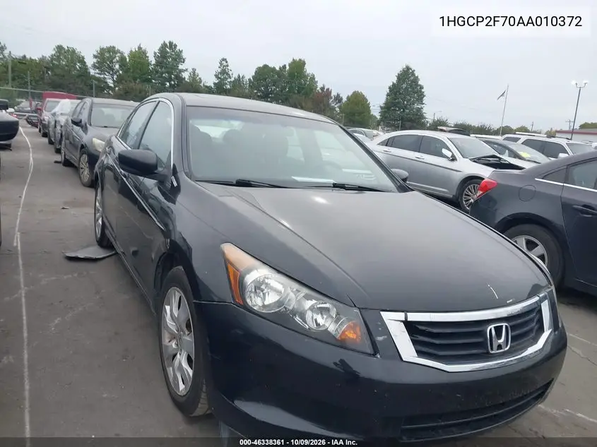 2010 Honda Accord 2.4 Ex VIN 1HGCP2F70AA010372 фото 1