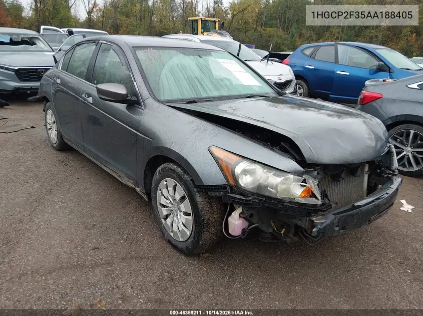 1HGCP2F35AA188405 — 2010 Honda Accord, фото 2 с аукциона IAAI, Задняя часть