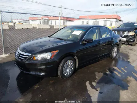 2011 Honda Accord 2.4 Lx VIN 1HGCP2F35BA076270 фото 3