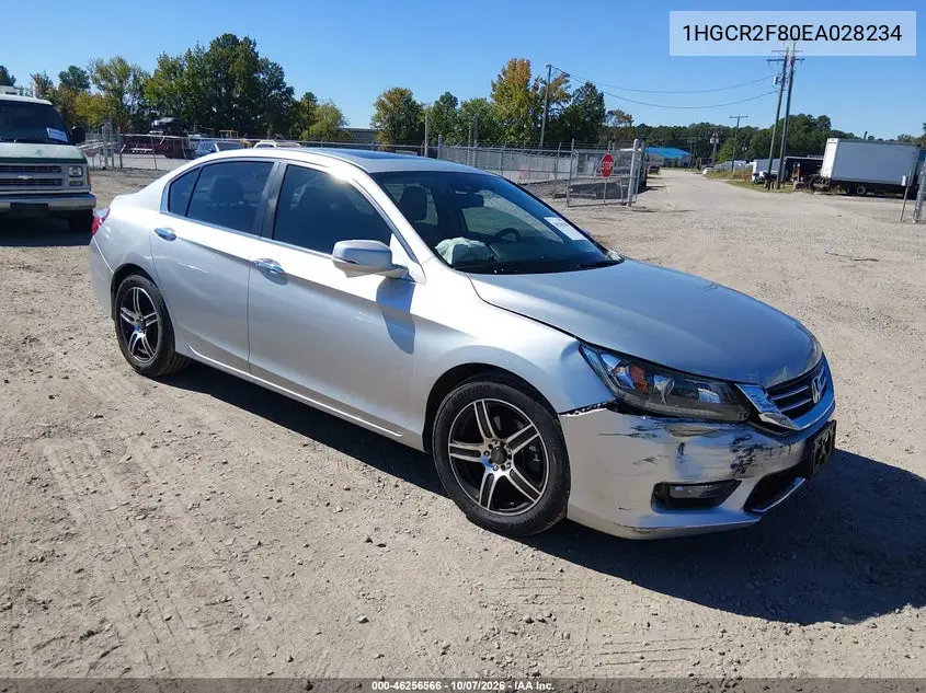 2014 Honda Accord Ex-L VIN 1HGCR2F80EA028234 фото 2