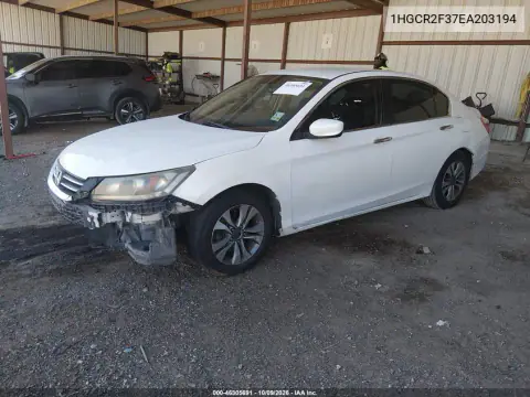 2014 Honda Accord Lx VIN 1HGCR2F37EA203194 фото 2