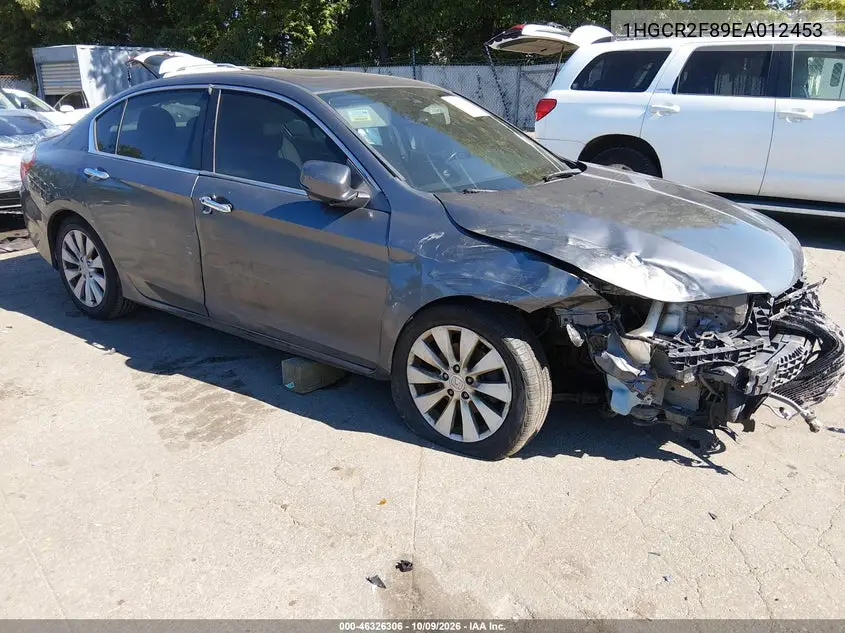 2014 Honda Accord Ex-L VIN 1HGCR2F89EA012453 фото 2