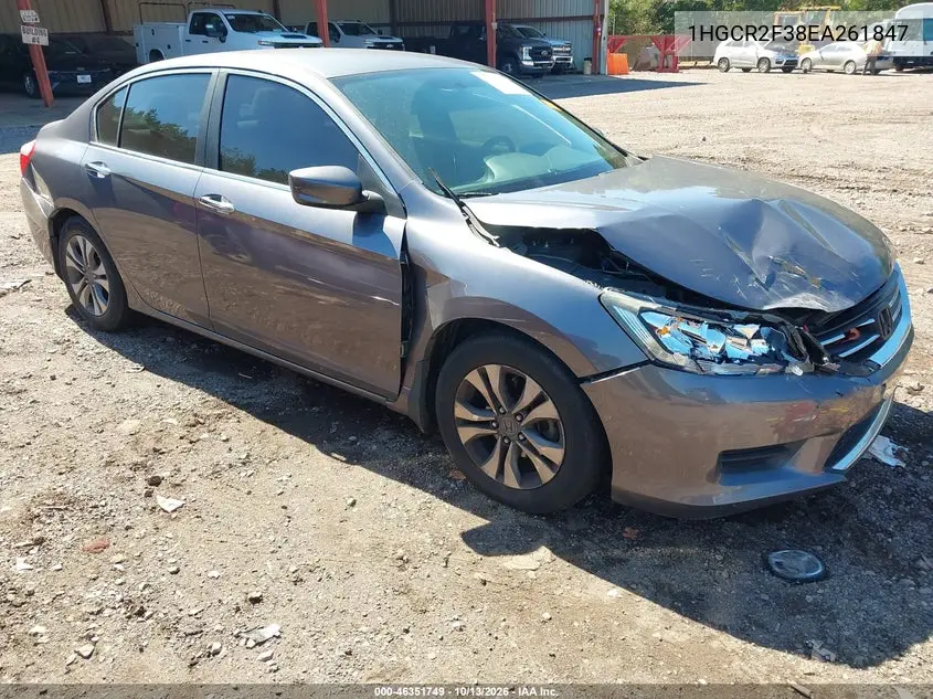 1HGCR2F38EA261847 — 2014 Honda Accord, фото 2 с аукциона IAAI, Передняя часть