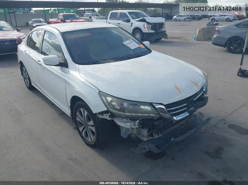 1HGCR2F31FA142488 Honda Accord 2015 — повреждение Передняя часть, фото до ремонта