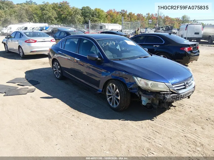 2015 Honda Accord Sport VIN 1HGCR2F59FA075835 фото 2