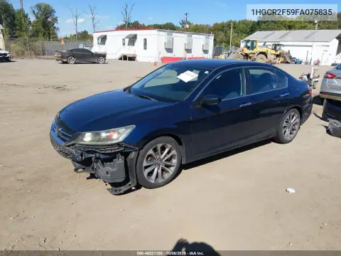 2015 Honda Accord Sport VIN 1HGCR2F59FA075835 фото 3
