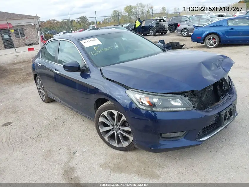 1HGCR2F5XFA187267 — 2015 Honda Accord, фото 2 с аукциона IAAI, Передняя часть