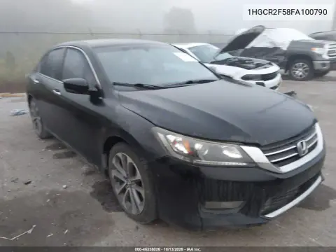1HGCR2F58FA100790 — 2015 Honda Accord, Повреждение двигателя, фото до ремонта