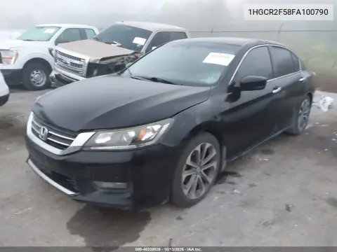 2015 Honda Accord Sport VIN 1HGCR2F58FA100790 фото 2