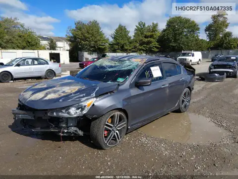 2016 Honda Accord Sport VIN 1HGCR2F51GA047335 фото 2