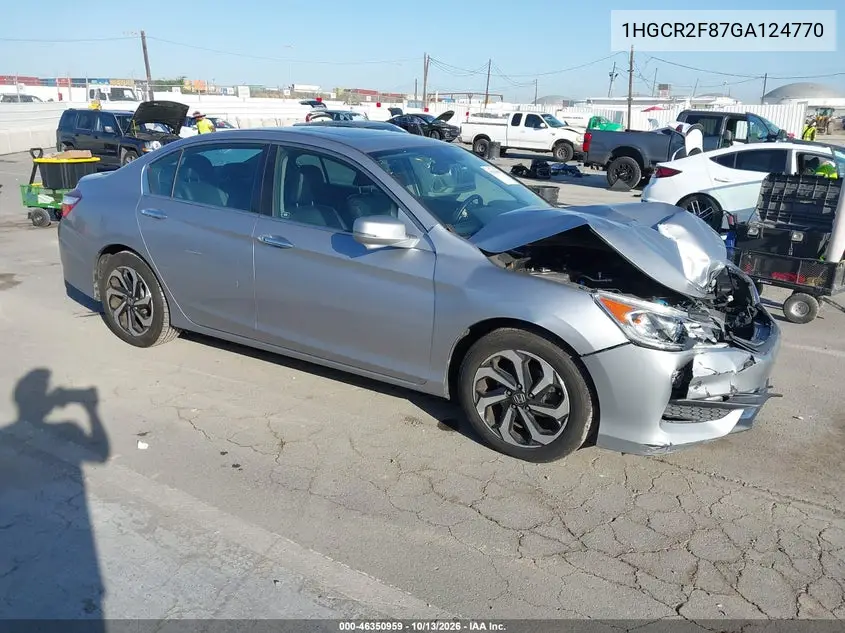 1HGCR2F87GA124770 — 2016 Honda Accord, фото 2 с аукциона IAAI, Повреждение двигателя