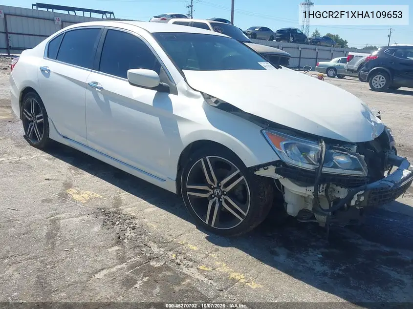 2017 Honda Accord Sport Se VIN 1HGCR2F1XHA109653 фото 1