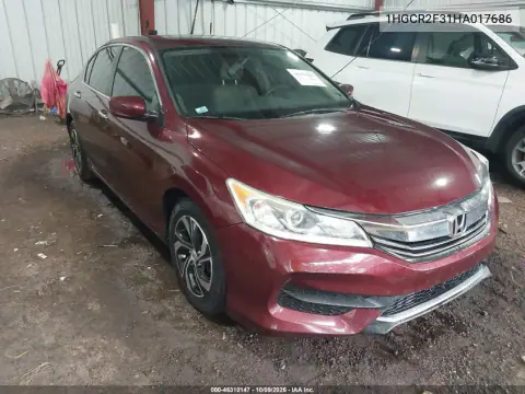 1HGCR2F31HA017686 — 2017 Honda Accord, Левая сторона, фото до ремонта