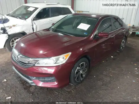 2017 Honda Accord Lx VIN 1HGCR2F31HA017686 фото 2