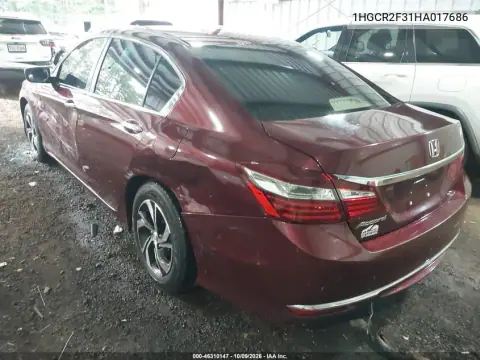 2017 Honda Accord Lx VIN 1HGCR2F31HA017686 фото 3