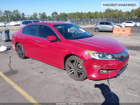 1HGCR2F1XHA299521 — 2017 Honda Accord, Передняя часть, фото до ремонта