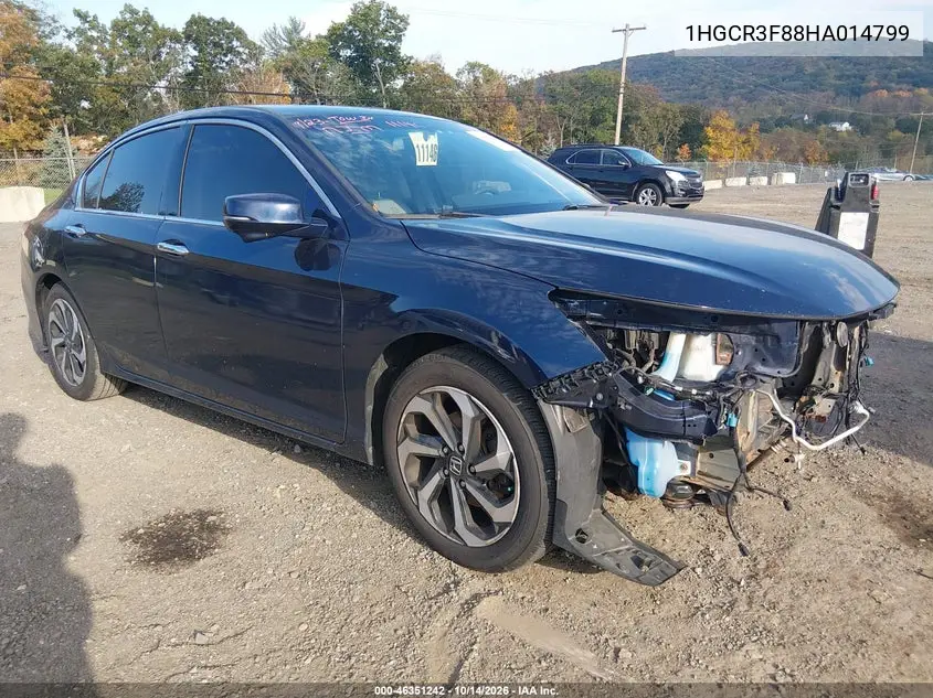 1HGCR3F88HA014799 — 2017 Honda Accord, фото 2 с аукциона IAAI, Передняя часть