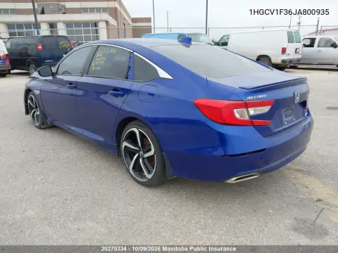 2018 Honda Accord Sport VIN 1HGCV1F36JA800935 фото 3