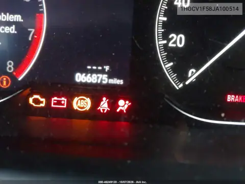 2018 Honda Accord Ex-L VIN 1HGCV1F58JA100514 фото 4
