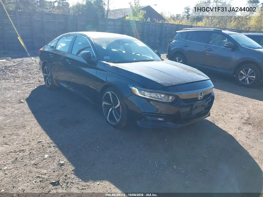2018 Honda Accord Sport VIN 1HGCV1F31JA244002 фото 2
