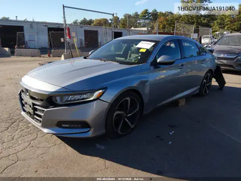 1HGCV1F36JA191040 — 2018 Honda Accord, Сзади, фото до ремонта