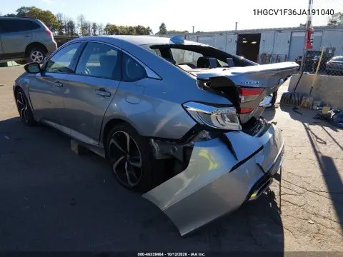 1HGCV1F36JA191040 — 2018 Honda Accord, Сзади, фото до ремонта
