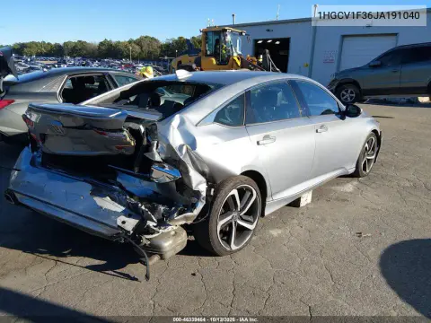 2018 Honda Accord Sport VIN 1HGCV1F36JA191040 фото 5