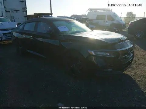 1HGCV2F32JA011848 — 2018 Honda Accord, Передняя часть, фото до ремонта