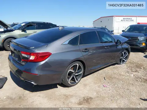 2019 Honda Accord Sport 2.0T VIN 1HGCV2F32KA031485 фото 5