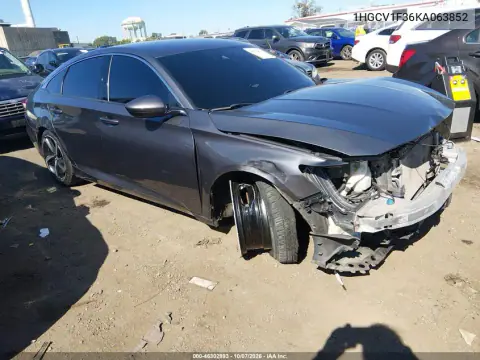 1HGCV1F36KA063852 — 2019 Honda Accord, Передняя часть, фото до ремонта