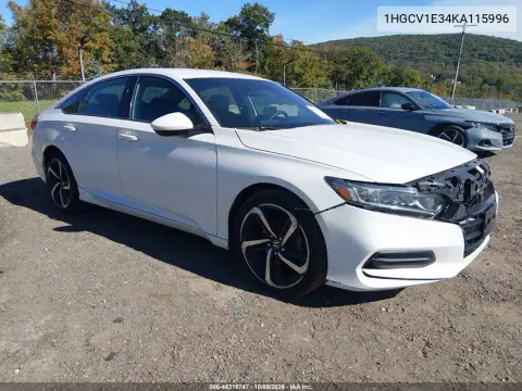 2019 Honda Accord Sport VIN 1HGCV1E34KA115996 фото 2