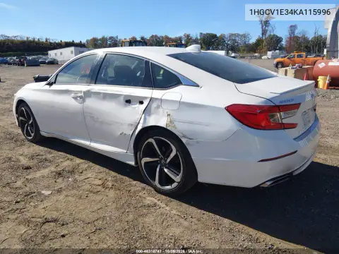 2019 Honda Accord Sport VIN 1HGCV1E34KA115996 фото 4
