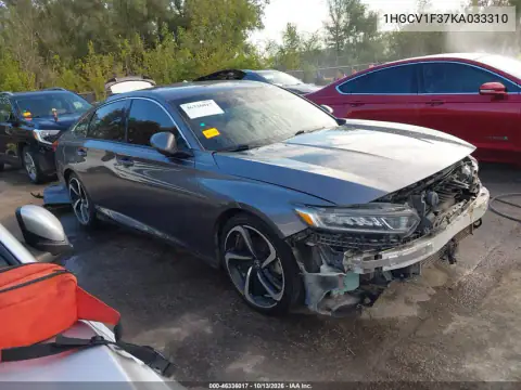1HGCV1F37KA033310 — 2019 Honda Accord, Передняя часть, фото до ремонта
