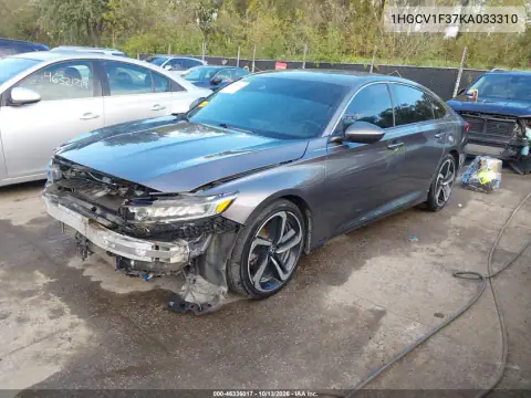 2019 Honda Accord Sport VIN 1HGCV1F37KA033310 фото 3