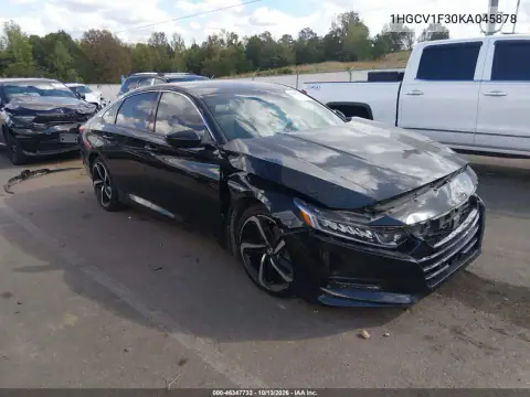 1HGCV1F30KA045878 — 2019 Honda Accord, Передняя часть, фото до ремонта