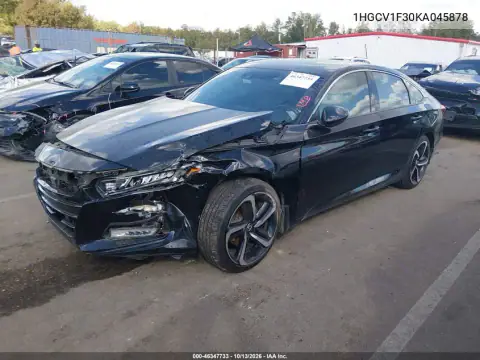 1HGCV1F30KA045878 — 2019 Honda Accord, фото 2 с аукциона IAAI, Передняя часть