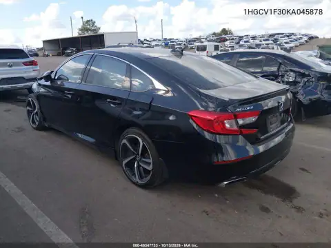 1HGCV1F30KA045878 — 2019 Honda Accord, фото 3 с аукциона IAAI, Передняя часть