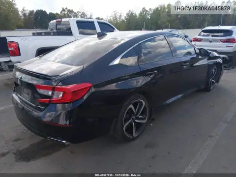 1HGCV1F30KA045878 — 2019 Honda Accord, фото 4 с аукциона IAAI, Передняя часть