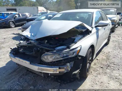 1HGCV1F10LA118716 — 2020 Honda Accord, фото 2 с аукциона IAAI, Передняя часть