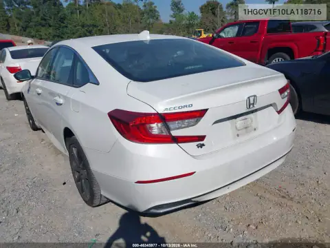 1HGCV1F10LA118716 — 2020 Honda Accord, фото 3 с аукциона IAAI, Передняя часть