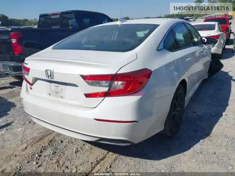 1HGCV1F10LA118716 — 2020 Honda Accord, фото 4 с аукциона IAAI, Передняя часть