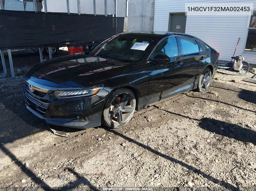 2021 Honda Accord Sport VIN 1HGCV1F32MA002453 фото 1