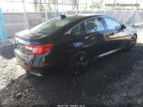 2021 Honda Accord Sport VIN 1HGCV1F32MA002453 фото 3