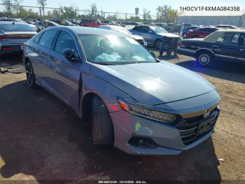1HGCV1F4XMA084358 — 2021 Honda Accord, Передняя часть, фото до ремонта