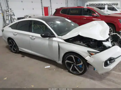 1HGCV2F36MA008908 — 2021 Honda Accord, Передняя часть, фото до ремонта