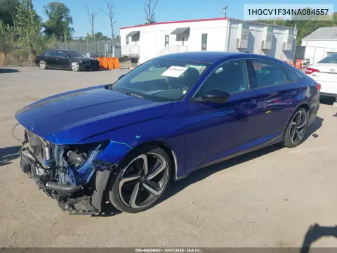 2022 Honda Accord Sport VIN 1HGCV1F34NA084557 фото 3