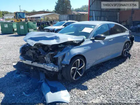 2022 Honda Accord Hybrid Sport VIN 1HGCV3F23NA013756 фото 2